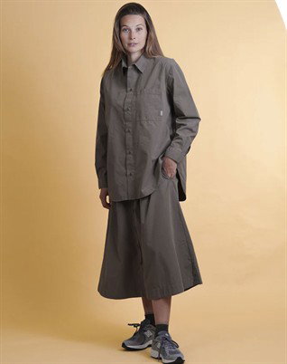 Elsk - Poplin Womens Nederdel - Mossy Bark 